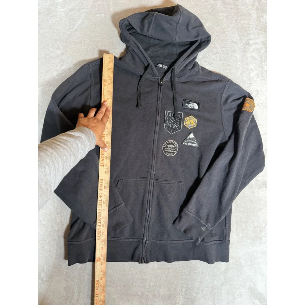 The North Face Mens XL Black Full Zip Hoodie Expedition Patch Graphic